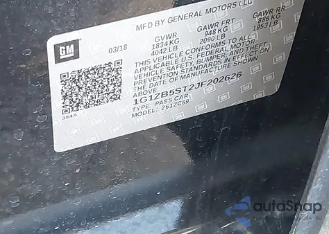 2018 Chevrolet Malibu 1Ls from USA, damaged, VIN 1G1ZB5ST2JF202626